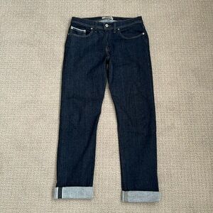 Naked and Famous Weird Guy HYPERFLEX denim jeans; size 32; dark